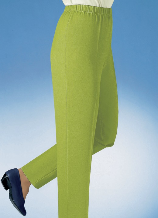 Broeken met elastische band - Slip-on broeken in 29 kleuren, in Größe 019 bis 245, in Farbe KIWI Ansicht 1