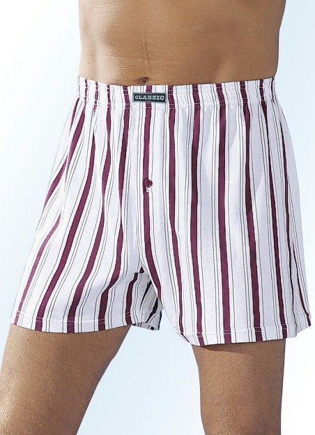 Onderbroeken - Vier-pack boxershorts, kleurrijke strepen Onderbroeken - Vier-pack boxershorts, kleurrijke strepen, in Größe 005 bis 019, in Farbe 2x WIT-BORDEAUX, 1x WIT-SMARAGD, 1x WIT-NAVY