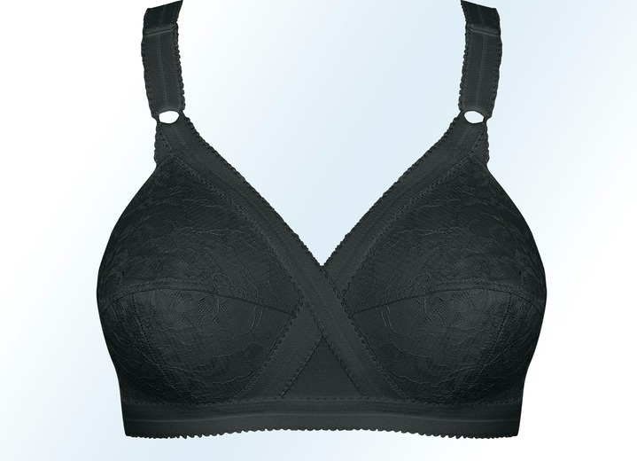 Soft-BH - Playtex-bh met kruispasvorm, in Größe 075 bis 100, in Cup C, in Farbe ZWART, in Ausführung Apart Ansicht 1