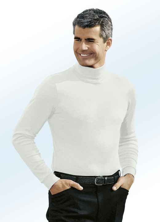 Sweatshirts - Comfortabele coltrui in 10 kleuren, in Größe 046 bis 062, in Farbe ECRU Ansicht 1