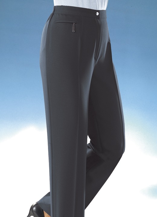 Broek met knoop- en ritssluiting - Comfortbroek met 4 cm bredere tailleomtrek i Broek met knoop- en ritssluiting - Comfortbroek met 4 cm bredere tailleomtrek i, in Größe 019 bis 054, in Farbe DONKERGRIJS