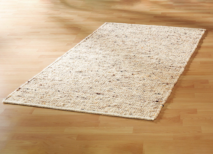 Lopers & trapmatten - Handgeweven tapijten van scheerwol uit Nieuw-Zeeland, in Größe 100 (Brug, 60 x 90 cm) bis 315 (2 bruggen 60 x 120 cm + 1 galerij 70 x 200 cm), in Farbe NATUREL Ansicht 1