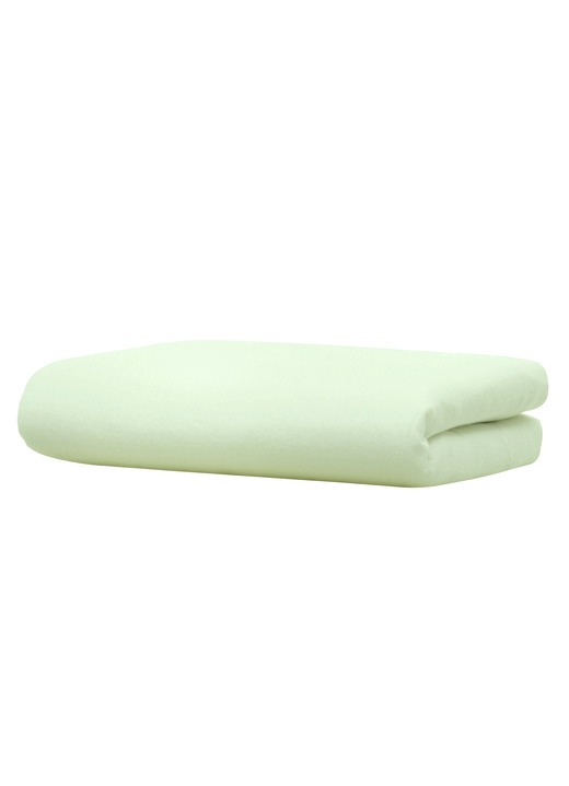 Hoeslakens - Luxe gedraaid jersey hoeslaken met elastaan, in Größe 133 (1 hoeslaken 90-120/200-220 cm) bis 138 (1 hoeslaken, 180-200/200-220 cm), in Farbe LIND Ansicht 1