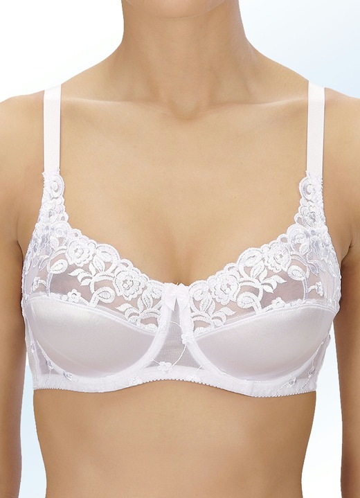BH dubbel pakket - Naturana set van twee beugelbeha's met tuleborduursel op de voorkant, in Größe 075 bis 105, in Cup B, in Farbe 2X WIT Ansicht 1
