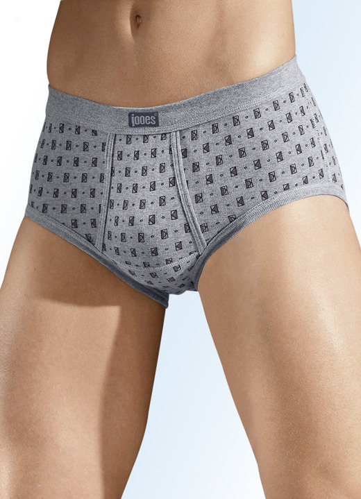 Onderbroeken - Set van vier slips van fijne ribstof met meerkleurige print Onderbroeken - Set van vier slips van fijne ribstof met meerkleurige print, in Größe 005 bis 011, in Farbe 2X STEENGRIJS GEMÊLEERD-MEERKLEURIG, 2X JEANSBLAUW GEMÊLEERD-MEERKLEURIG