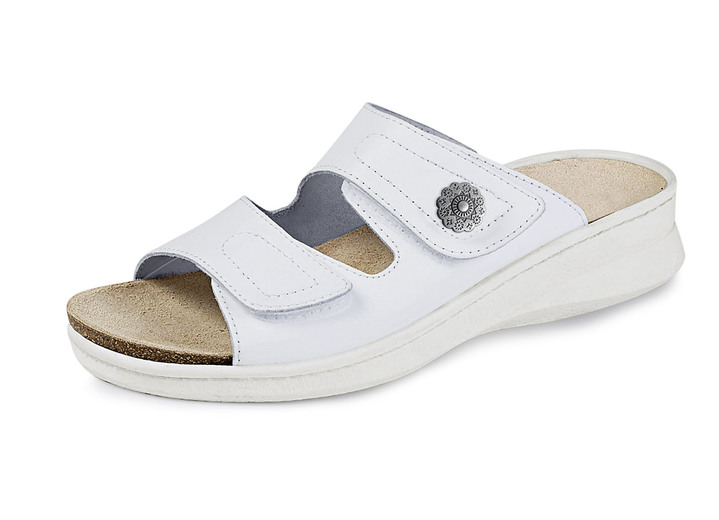 Sandalettes & slippers - Comfortabele muiltjes met uitneembaar voetbed, in Größe 036 bis 042, in Farbe WIT Ansicht 1