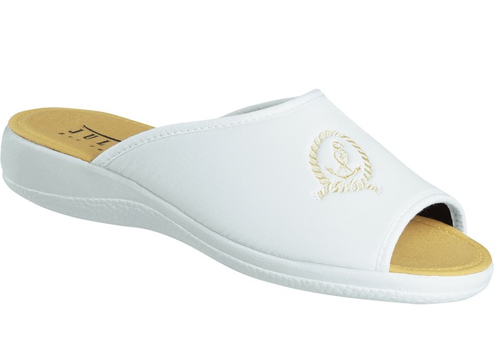 Sandalettes & slippers - Comfortabele en trendy stretchmuiltjes, in Größe 036 bis 042, in Farbe WIT Ansicht 1