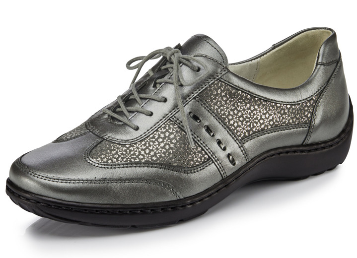 Breedte H - Waldläufer, comfortabele dames veterschoenen, breedte H, met uitneembaar voetbed, in Größe 4 bis 8 1/2, in Farbe OUDZILVER Ansicht 1