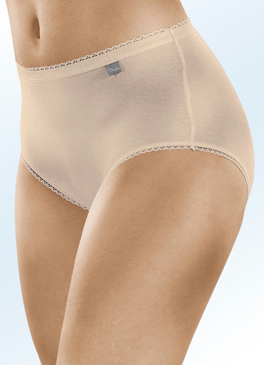 Slip - Set van drie slips met kanten boorden, van Playtex, in Größe 038 bis 052, in Farbe HUIDKLEURIG