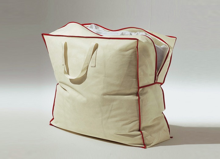 - Set van 2 opbergzakken voor dekbedden en kussens - Set van 2 opbergzakken voor dekbedden en kussens, in Farbe BEIGE-ROOD