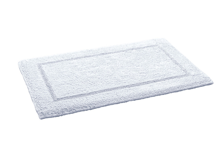 Badmatten - Dubbelzijdige badset van 100% katoen, in Größe 100 (matje, halfrond 50 x 80 cm) bis 110 (hang wc-set, 2-delig), in Farbe WIT Ansicht 1