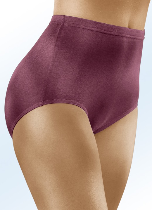 Slip - Vier-pack slip met elastische tailleband, in Größe 038 bis 056, in Farbe 2X BORDEAUX, 2X MARINE Ansicht 1