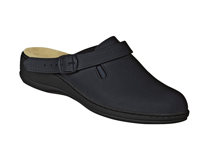 Sandalettes & slippers - Leren damesklomp, in Größe 036 bis 042, in Farbe MARINE Ansicht 1