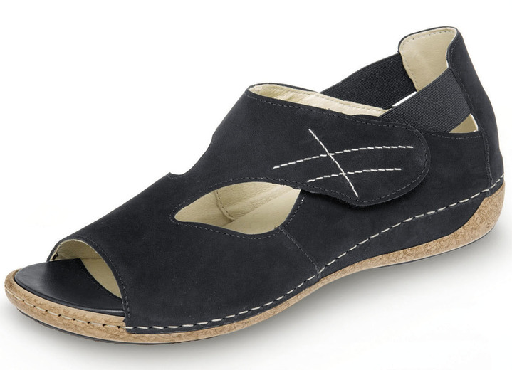 Sandalettes & slippers - Ranger-sandaal van fijn rundnubuckleer, in Größe 4 1/2 bis 9, in Farbe ZWART Ansicht 1