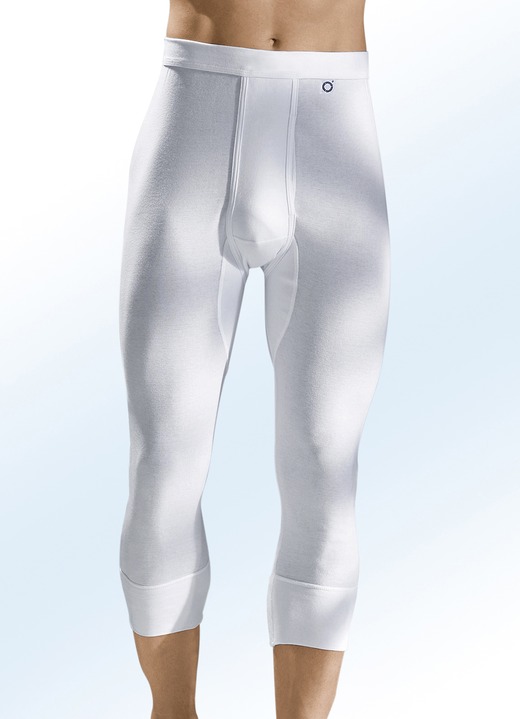 Onderbroeken - Pfeilring tweedelige broek, 3/4 lang, fijne rib, wit Onderbroeken - Pfeilring tweedelige broek, 3/4 lang, fijne rib, wit, in Größe 005 bis 013, in Farbe WIT