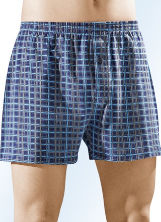 Set van vier boxershorts met gulp, bont geruit