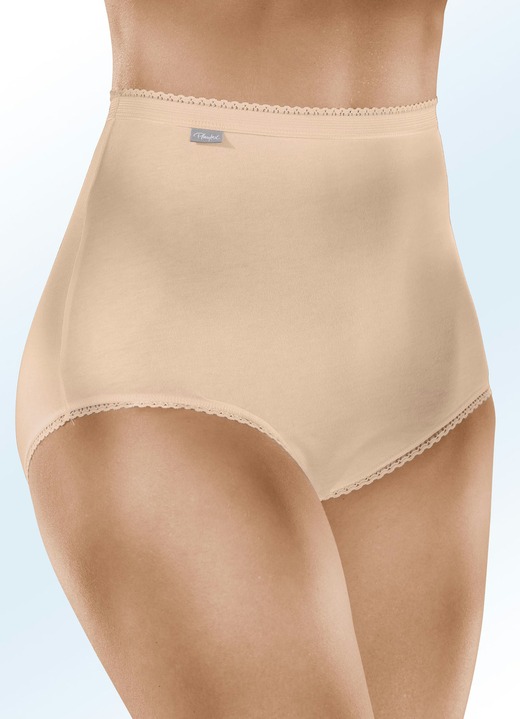 Slip - Set van drie slips met extra hoge pasvorm, van Playtex, in Größe 040 bis 054, in Farbe HUIDKLEURIG Ansicht 1