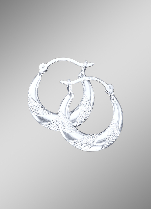 - Trendy hoepel oorbellen van fijn 925/- zilver, in Farbe  Ansicht 1