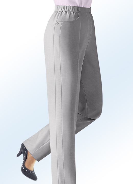 Broeken met elastische band - Pull-on broek, in Größe 019 bis 235, in Farbe LICHTGRIJS GEM. Ansicht 1
