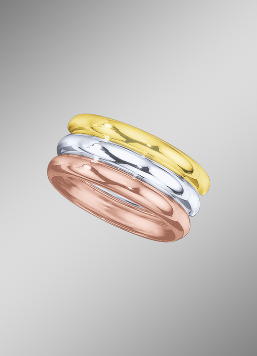 Ringen - Chique damesring in tricolor, in Größe 160 bis 210, in Farbe