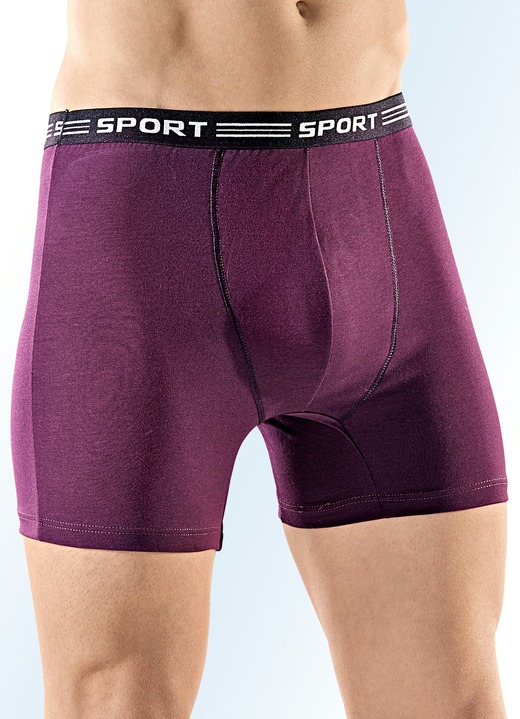 Onderbroeken - Set van vier broeken van fijne jersey, effen, in Größe 004 bis 010, in Farbe 2X BORDEAUX, 2X ZWART