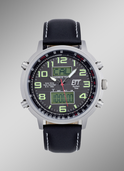 - ETT radio herenhorloge op zonne-energie, in Farbe