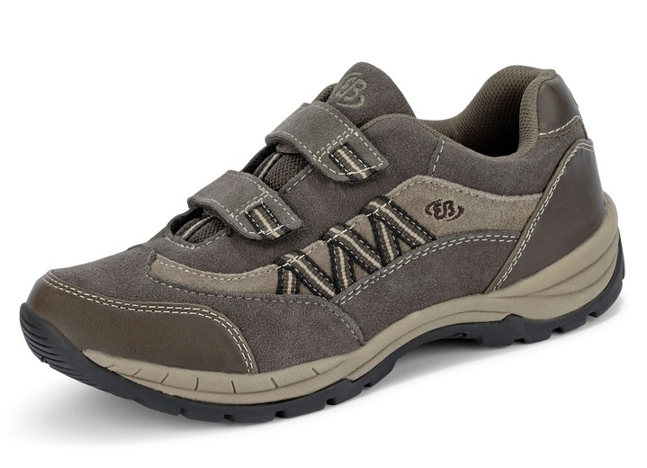 Instappers & veterschoenen - Sportieve herenpantoffels met uitneembaar voetbed Instappers & veterschoenen - Sportieve herenpantoffels met uitneembaar voetbed, in Größe 040 bis 046, in Farbe TABAK-TAUPE