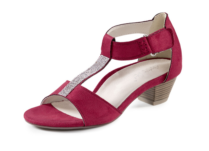 Sandalettes & slippers - Andrea Conti, chique damessandalen, met klittenbandsluiting, in Größe 036 bis 042, in Farbe ROOD Ansicht 1
