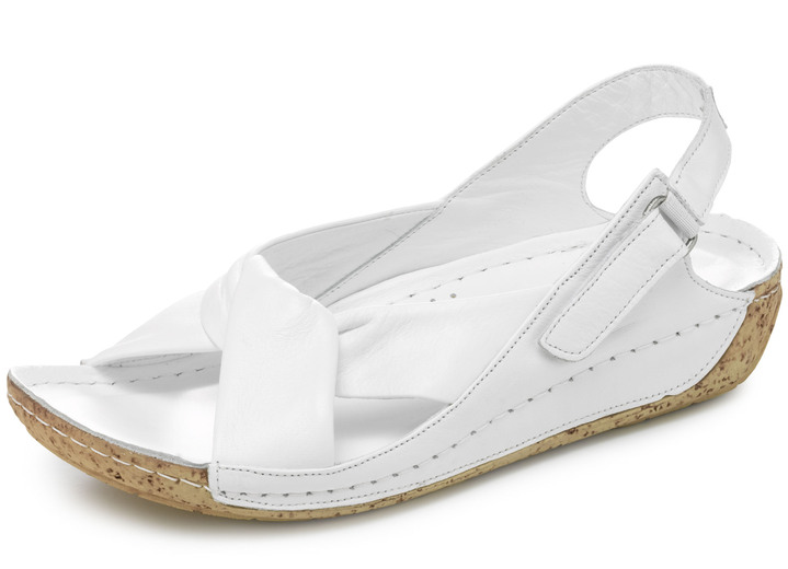 Sandalettes & slippers - Gemini, comfortabele damessandalen, breedte G, met elastische band, in Größe 036 bis 042, in Farbe WIT Ansicht 1