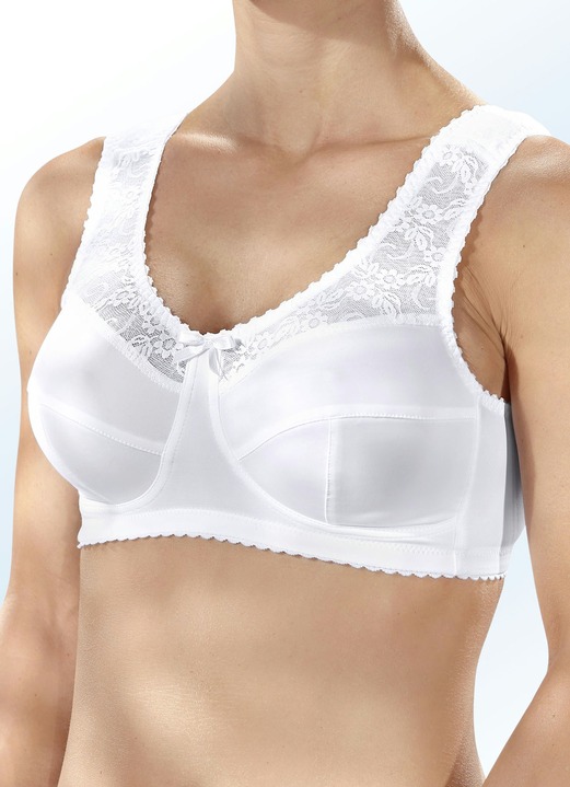 Soft-BH - BH met elastische kant, in Größe 080 bis 110, in Cup B, in Farbe WIT Ansicht 1