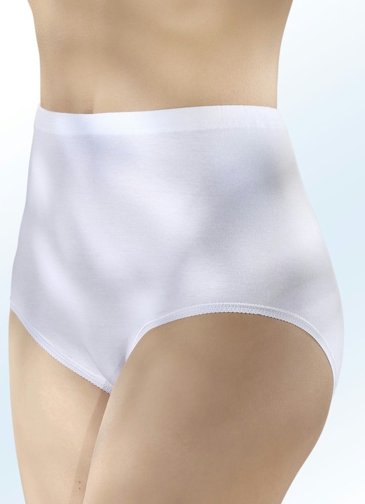 Slip - Vijf-pack slipjes met verwisselbare elastische tailleband, in Größe 038 bis 056, in Farbe WIT Ansicht 1