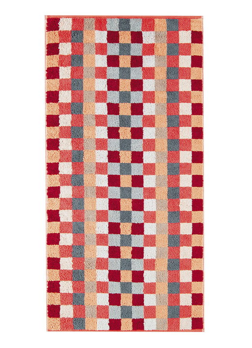 Handdoeken - Badstofserie van Cawö, in Größe 200 (1 handdoek 50/100 cm) bis 204 (1 handdoek, 70/140 cm), in Farbe LICHTGRIJS M., in Ausführung Karo Ansicht 1