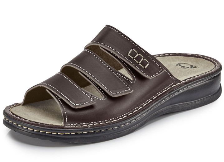 Sandalen & slippers - Mubb, comfortabele herenmuiltjes, breedte H, met uitneembaar voetbed Sandalen & slippers - Mubb, comfortabele herenmuiltjes, breedte H, met uitneembaar voetbed, in Größe 040 bis 046, in Farbe MOKKA