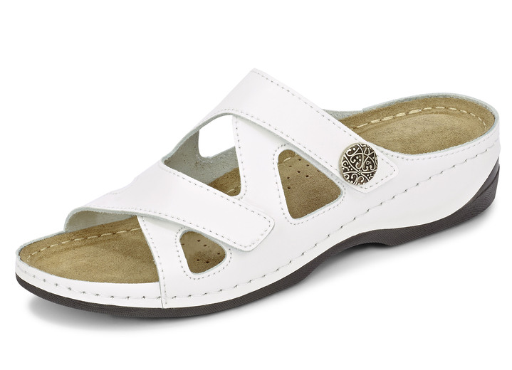 Sandalettes & slippers - ELENA EDEN, comfortabele damesmuiltjes, breedte G, met klittenbandsluiting, in Größe 036 bis 042, in Farbe WIT Ansicht 1