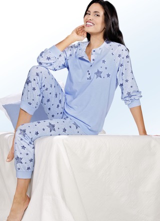 Pyjama, pak van 2, met manchetten en sterrenmotief