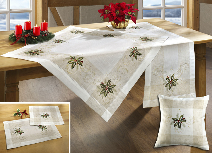 Woonaccessoires - Kerstkamer- en tafelaccessoires met een subtiel design, in Größe 101 (Loper, 35/50 cm) bis 404 (Kussensloop, 40/40 cm), in Farbe
