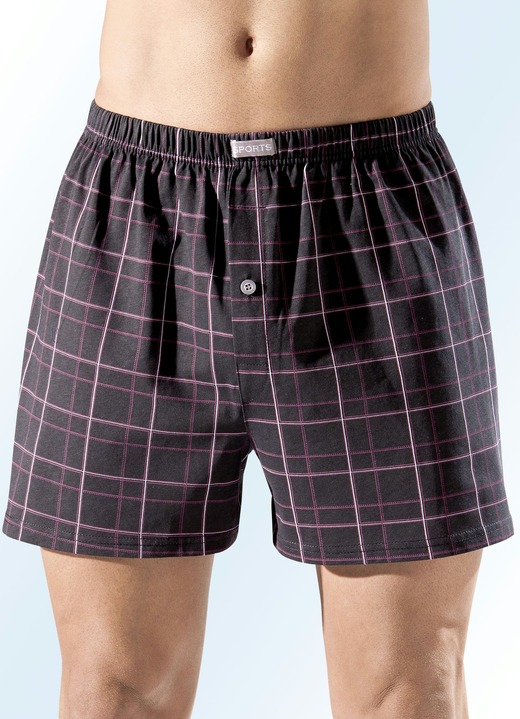 Onderbroeken - Multipack boxershorts met knoopgulp, kleurrijk Onderbroeken - Multipack boxershorts met knoopgulp, kleurrijk, in Größe 005 bis 016, in Farbe 1x ZWART-MEERKLEURIG, 1x ROOD-MEERKLEURIG, 1x ZWART UNI, in Ausführung Boxershorts drie stuks