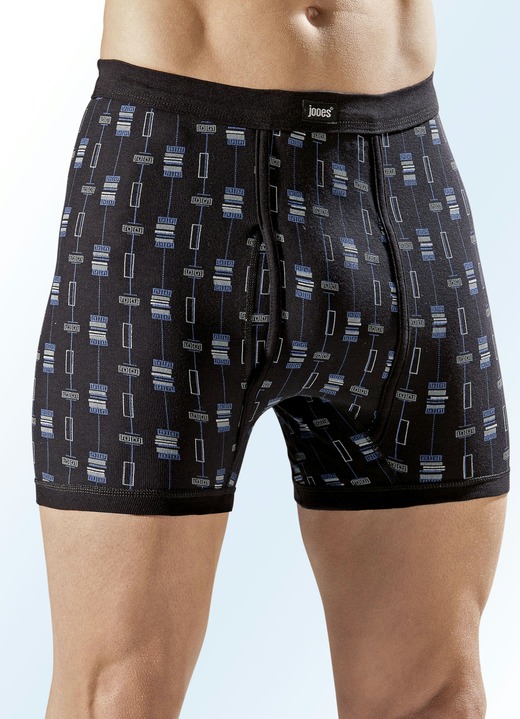 Onderbroeken - Vier-pack broek met gulp met paspel, all-over dessin, in Größe 005 bis 014, in Farbe 2X MARINE-MEERKLEURIG, 2X MARINE-MEERKLEURIG