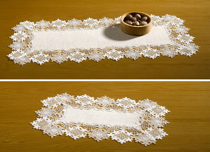 Woonaccessoires - Smaakvolle tafel- en kamerdecoratie met linnen, in Größe 101 (Kleedje, 35/50 cm) bis 404 (Kussensloop, 40/40 cm), in Farbe LICHTBRUIN Ansicht 1