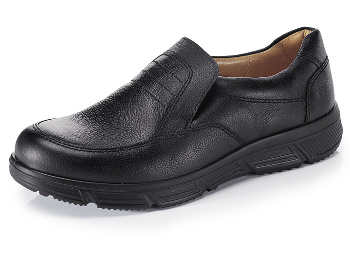Instappers & veterschoenen - GINO GALANTE, comfortabele herenpantoffels, breedte K, met uitneembaar voetbed Instappers & veterschoenen - GINO GALANTE, comfortabele herenpantoffels, breedte K, met uitneembaar voetbed, in Größe 039 bis 046, in Farbe ZWART