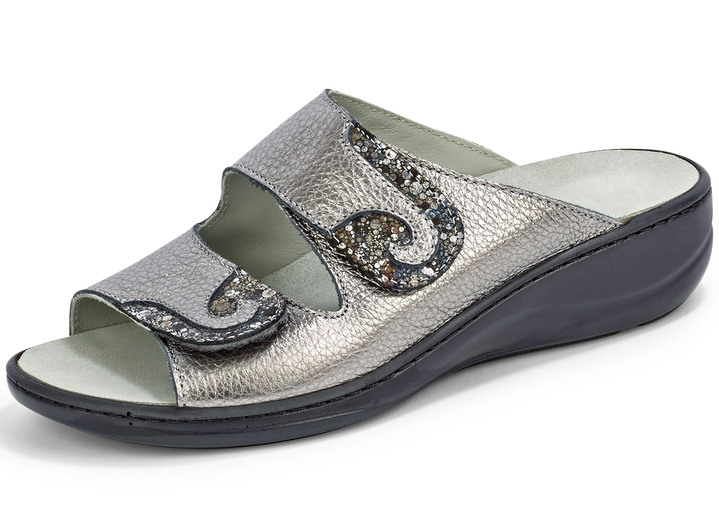 Sandalettes & slippers - Mubb, comfortabele damesmuiltjes, breedte H, met uitneembaar voetbed, in Größe 036 bis 042, in Farbe ANTIEK BRONS Ansicht 1
