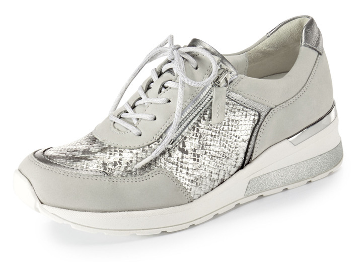 Breedte H - Waldläufer, comfortabele dames veterschoenen, breedte H, met uitneembaar voetbed, in Größe 4 1/2 bis 9, in Farbe IJSGRIJS-ZILVER Ansicht 1
