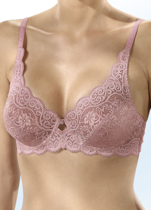 Beugel-BH - Triumph Amourette beugelbh met elastische kant, in Größe 075 bis 100, in Cup E, in Farbe OUDROZE Ansicht 1