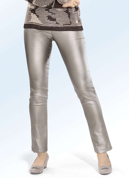 - Broek met elegant glinsterend glanseffect, in Größe 021 bis 052, in Farbe TAUPE Ansicht 1