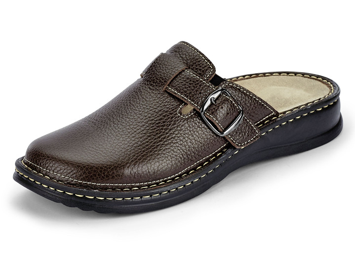 Huisschoenen - Mubb, comfortabele herenklompen, breedte H, met uitneembaar voetbed Huisschoenen - Mubb, comfortabele herenklompen, breedte H, met uitneembaar voetbed, in Größe 040 bis 046, in Farbe MOKKA