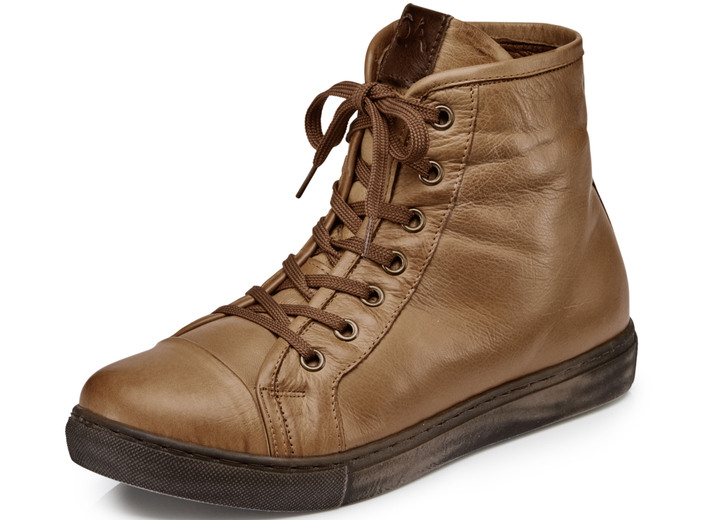 Laarzen & laarsjes - Andrea Conti, klassieke dames enkellaarsjes, winterschoenen, met uitneembaar voetbed, in Größe 036 bis 042, in Farbe COGNAC Ansicht 1