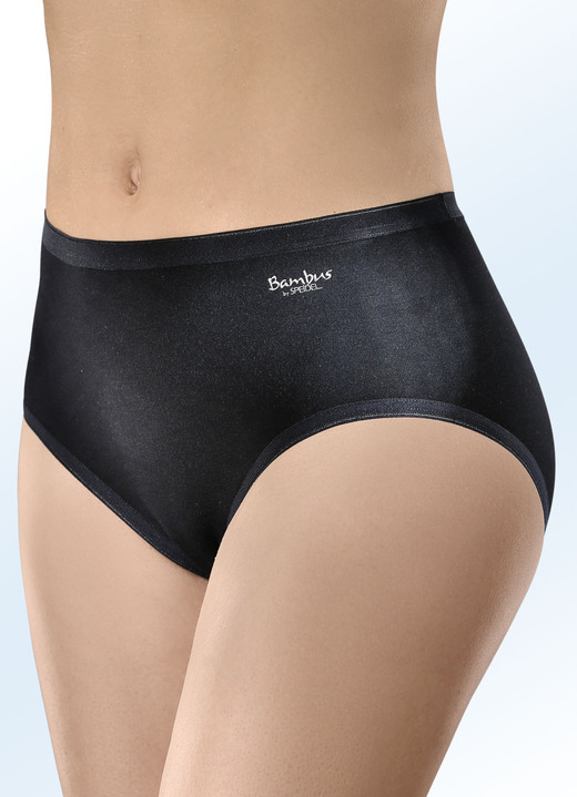 Slip - Set van drie slips met bamboecellulose, van Speidel, in Größe 038 bis 050, in Farbe ZWART Ansicht 1