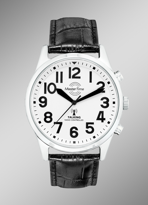 - Radiografisch herenhorloge met sprekende tijdmelding, in Farbe