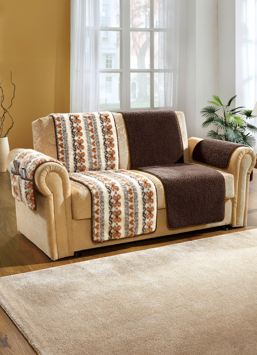Grand foulards - Natuurgetrouwe woonaccessoires van schapenwol, in Farbe LICHTBRUIN, in Ausführung Fauteuilbeschermer Ansicht 1
