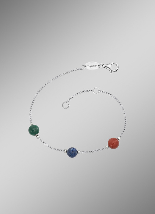 Armbanden - Krachtige stenen armband met edelstenen, in Farbe GROEN/DONKERBLAUW/ROOD Ansicht 1